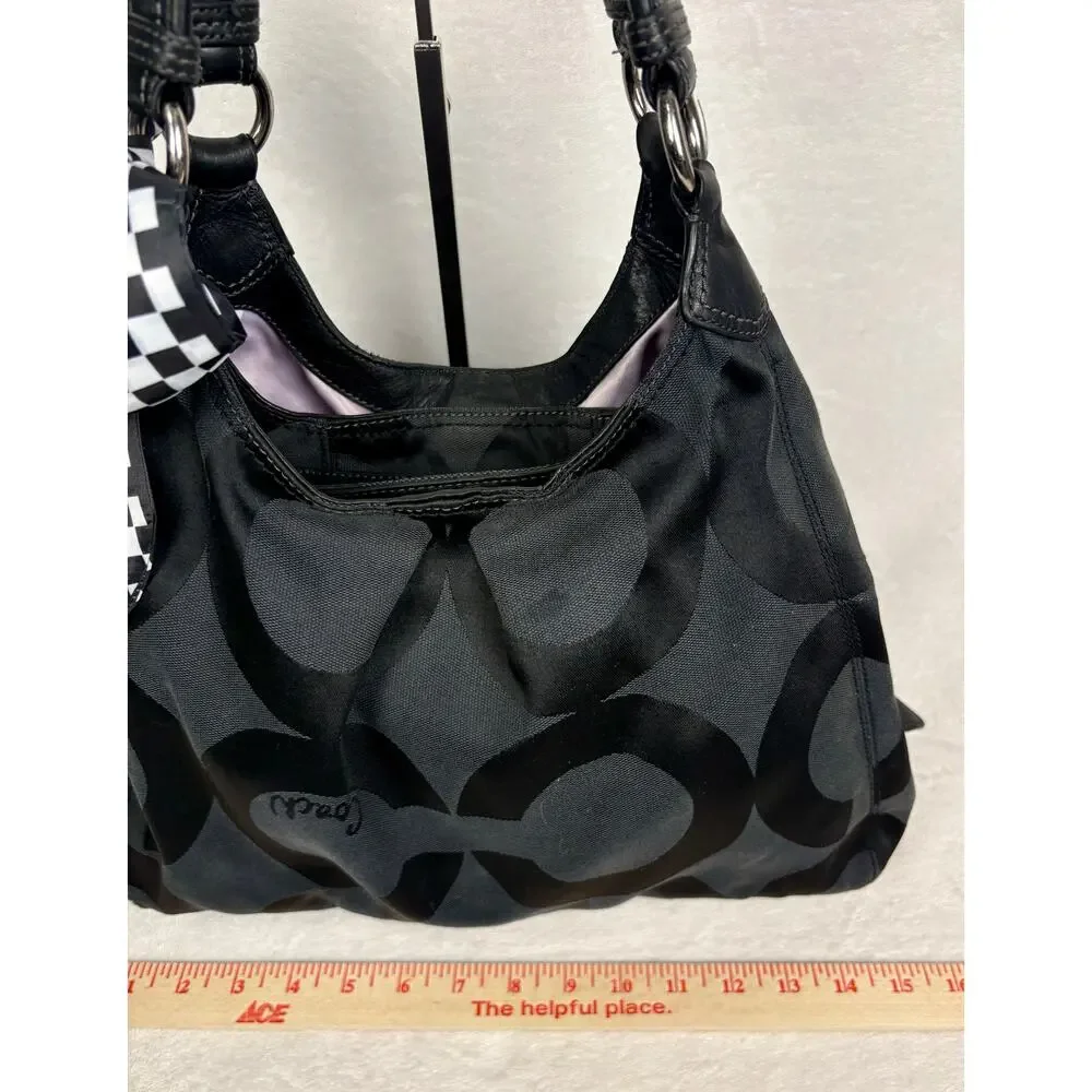 Coach Y2K Madison Op Art Sateen Maggie Shoulder Bag with Scarf